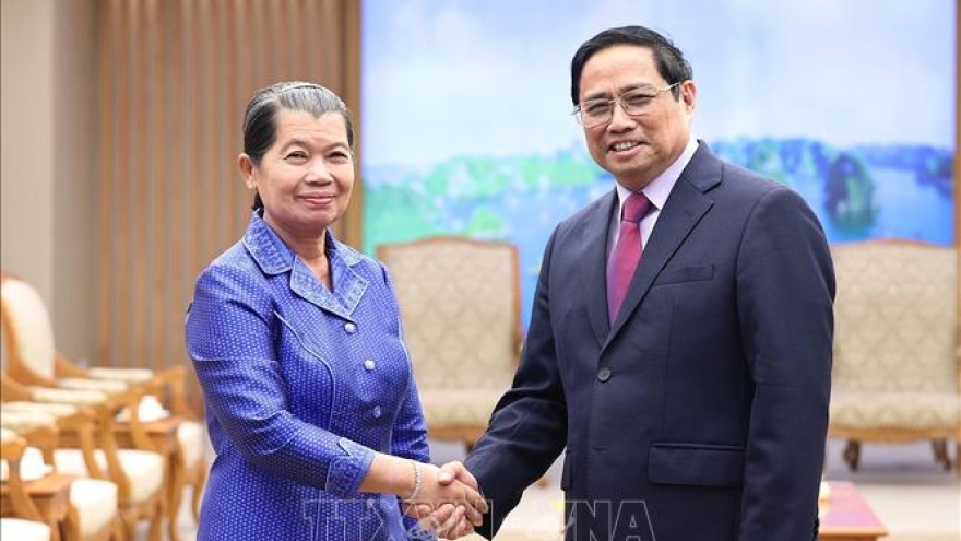 Thủ tướng Phạm Minh Chính tiếp xã giao Phó Thủ tướng Campuchia Men Sam An