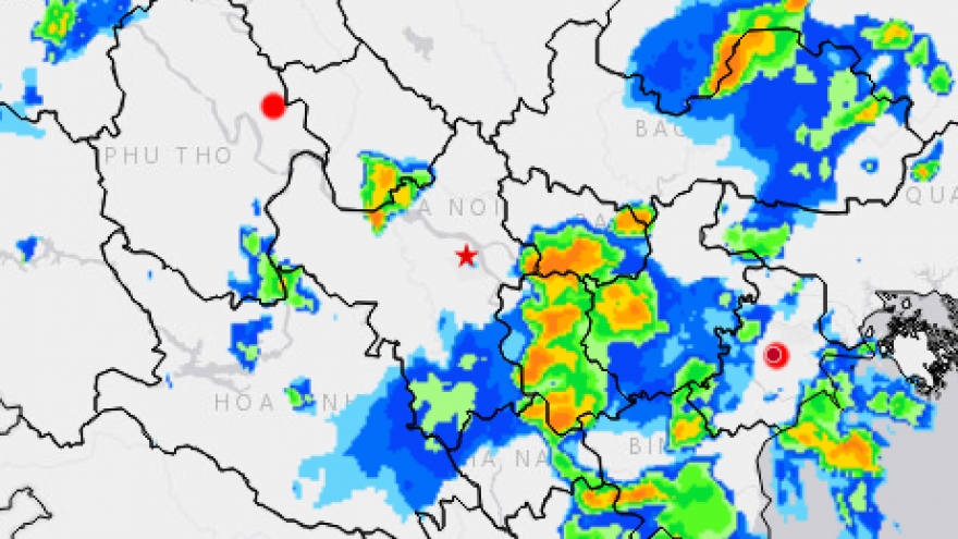 Khu vực nội thành Hà Nội sẽ có mưa dông chiều nay