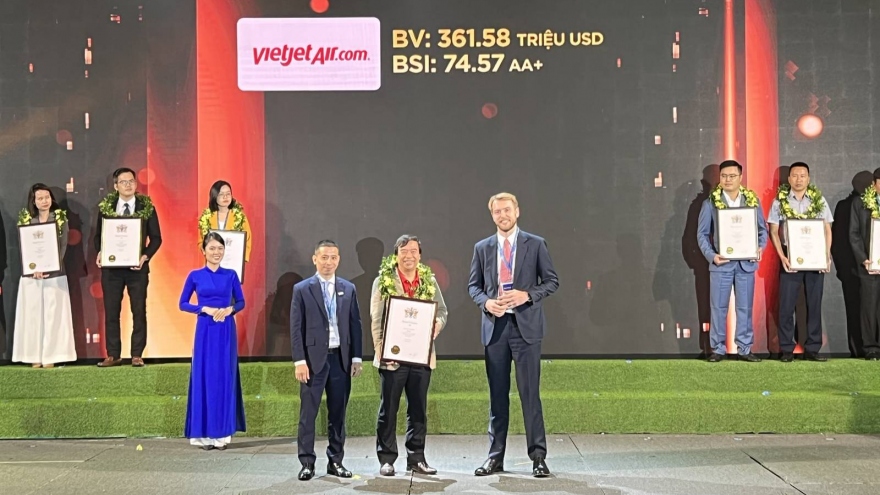 Vietjet là một trong 100 thương hiệu giá trị nhất Việt Nam