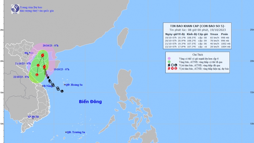 Bão số 5 tương tác với không khí lạnh, có đường di chuyển phức tạp