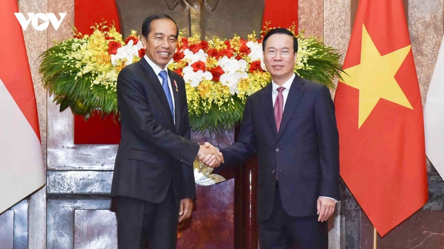 Chủ tịch nước Võ Văn Thưởng chủ trì lễ đón Tổng thống Indonesia Joko Widodo