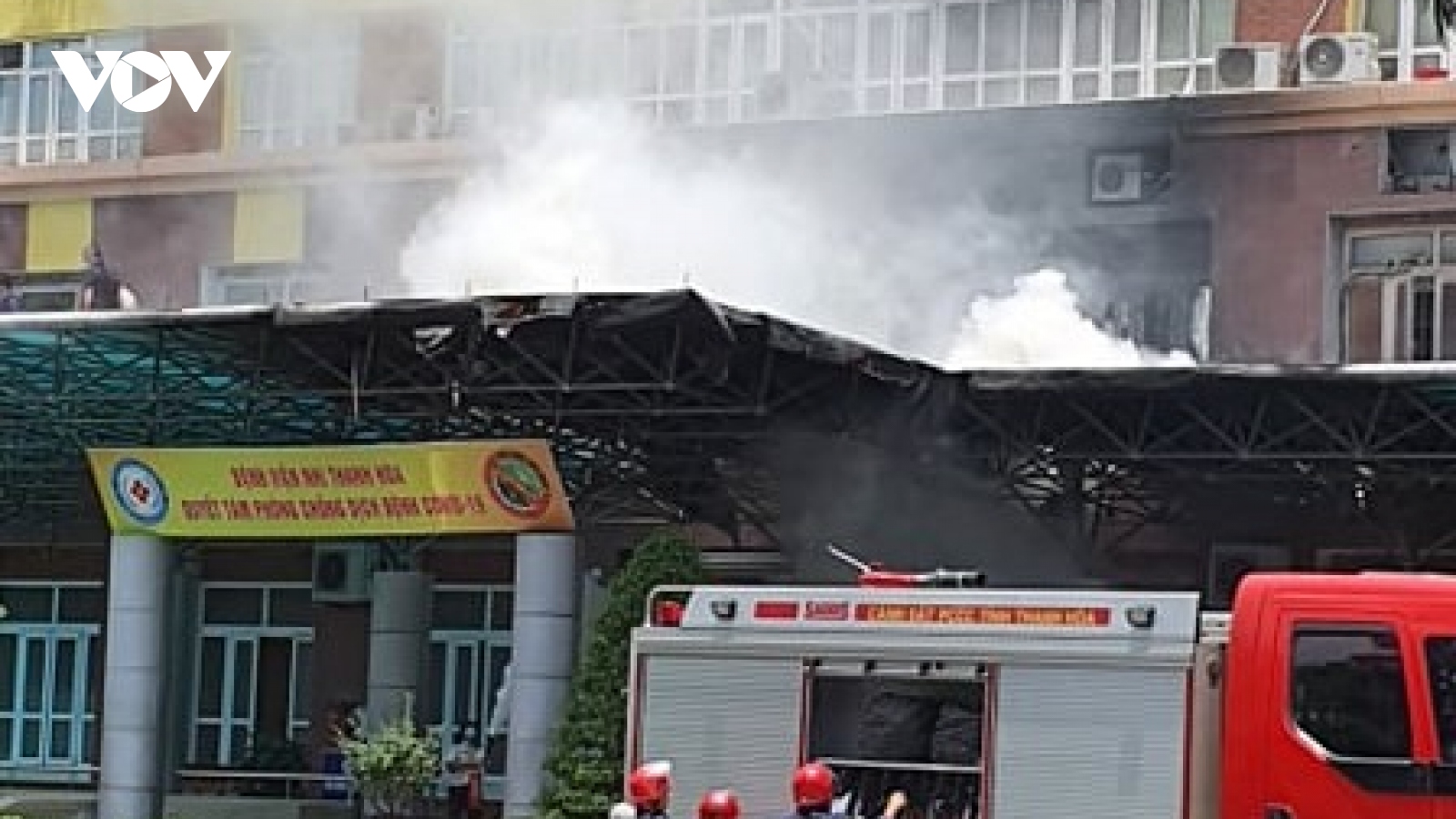 Kịp thời dập tắt đám cháy tại Bệnh viện Nhi Thanh Hóa