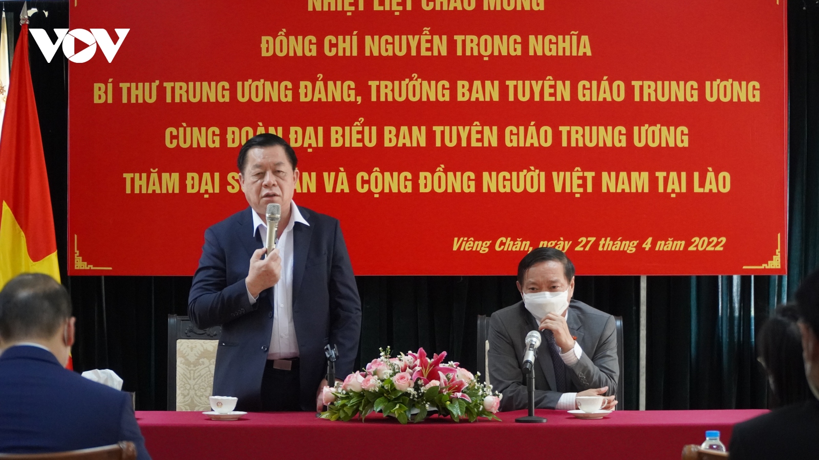 Trưởng Ban Tuyên giáo TƯ Nguyễn Trọng Nghĩa thăm, làm việc tại Lào