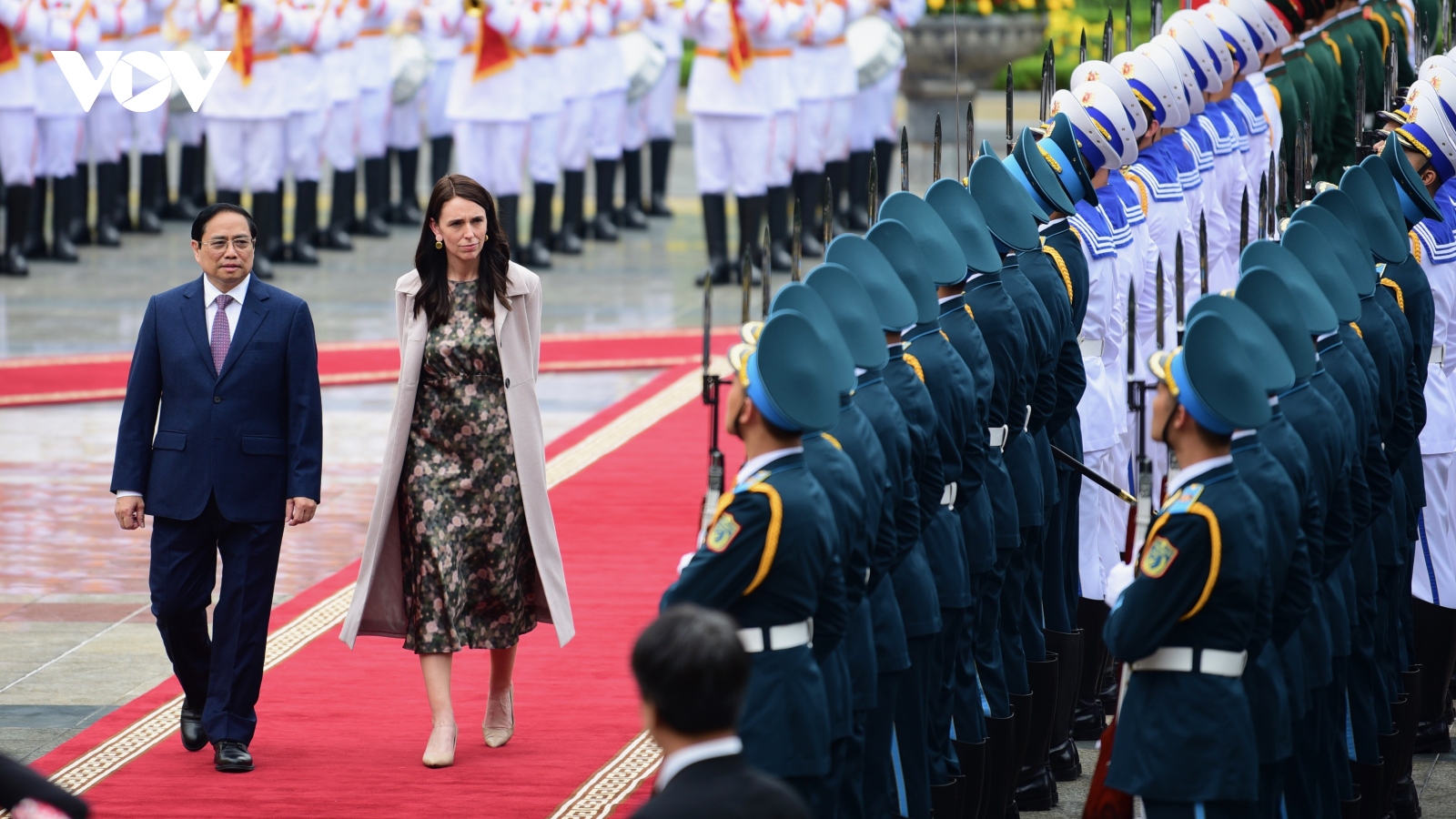 Thủ tướng Phạm Minh Chính chủ trì Lễ đón và hội đàm với Thủ tướng New Zealand