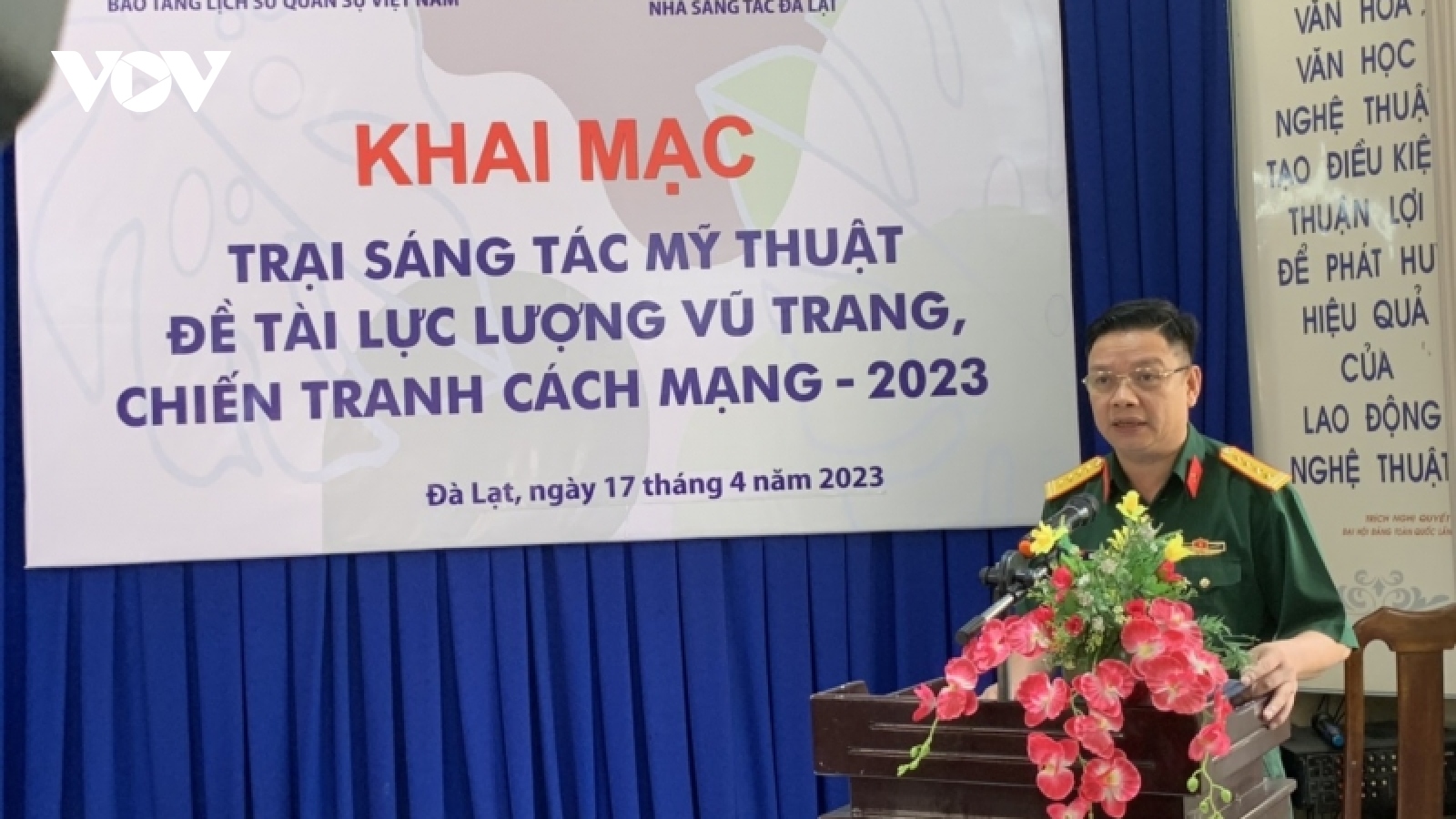 Khai mạc trại sáng tác mỹ thuật về lực lượng vũ trang tại Đà Lạt