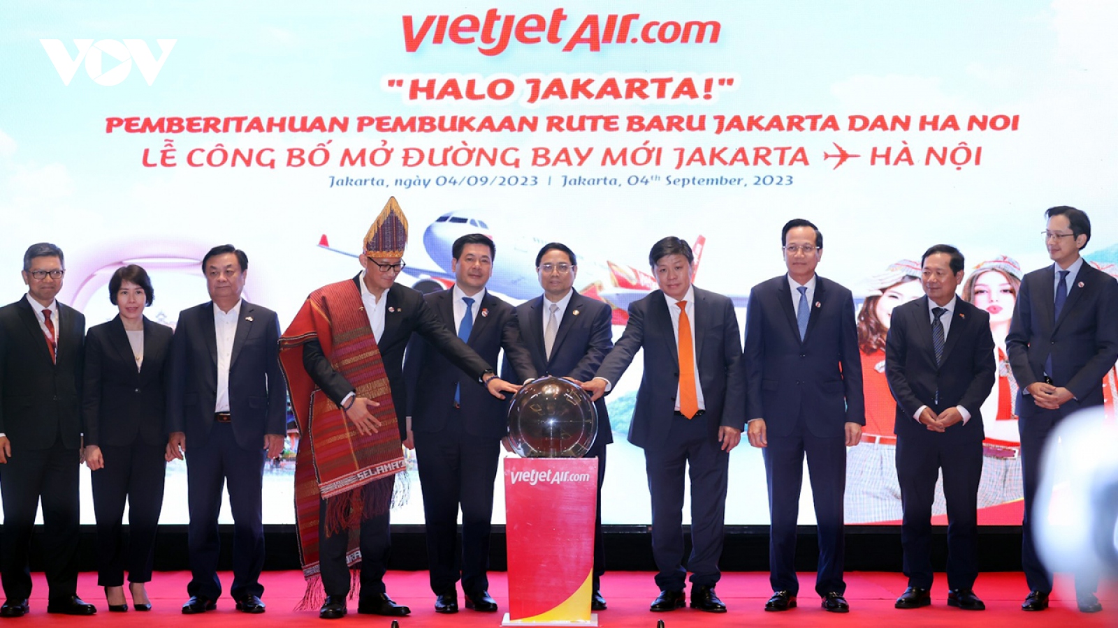 Thủ tướng chứng kiến công bố đường bay thẳng Hà Nội - Jakarta của Vietjet