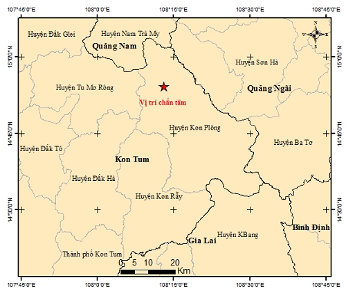 Liên tiếp xảy ra 3 trận động đất tại Kon Tum