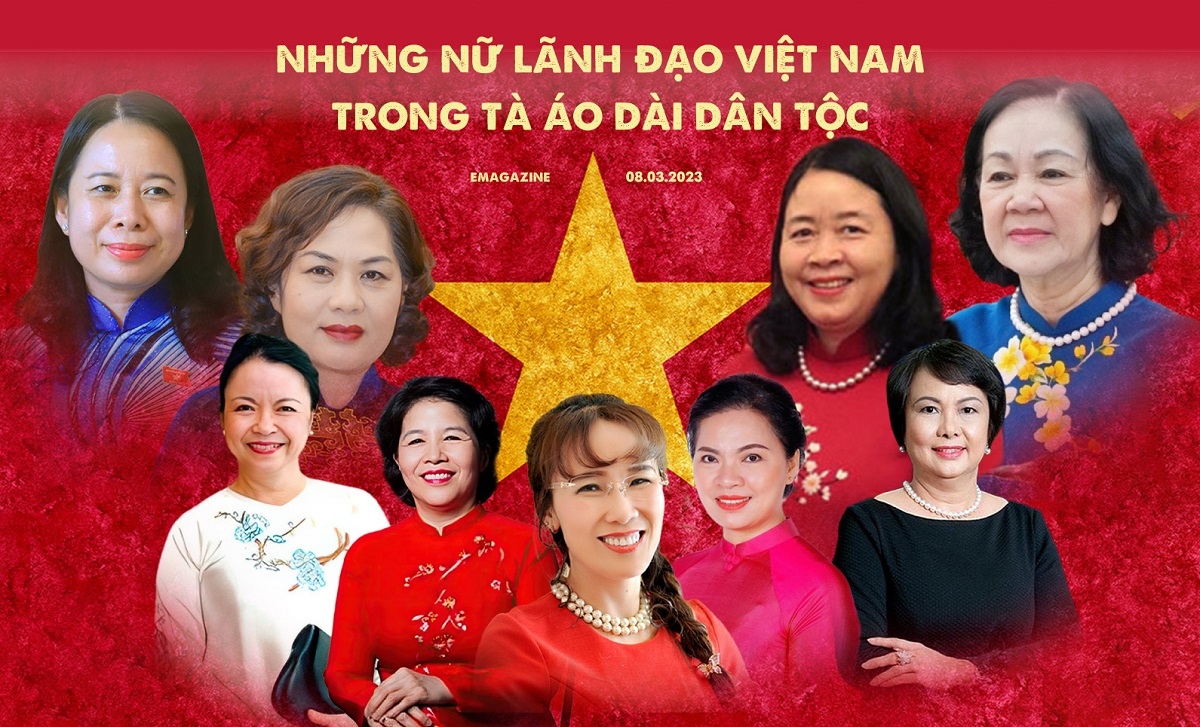 Những nữ lãnh đạo Việt Nam trong tà áo dài dân tộc