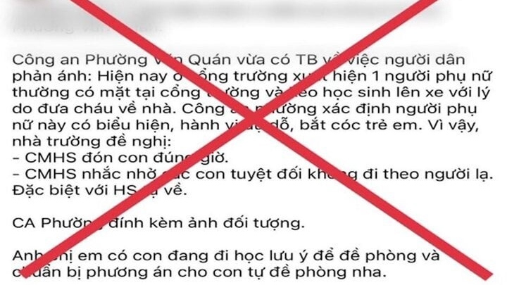 Công an bác tin bắt cóc trẻ em ở quận Hà Đông, Hà Nội