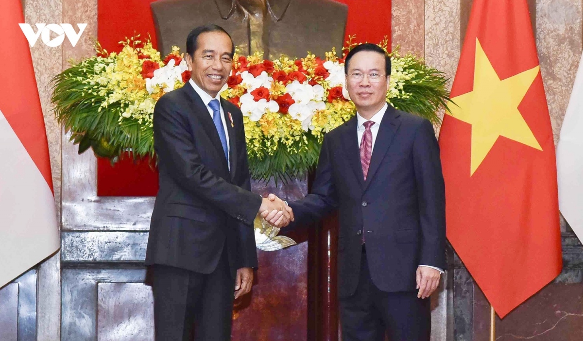 Chủ tịch nước Võ Văn Thưởng chủ trì lễ đón Tổng thống Indonesia Joko Widodo