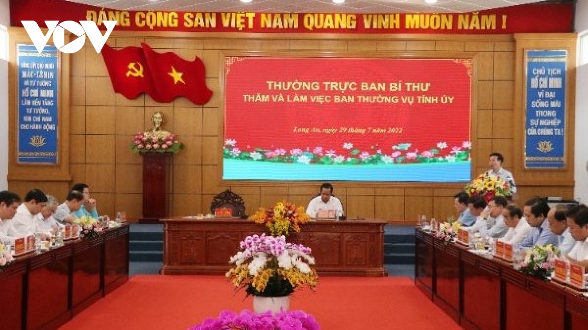 Ông Võ Văn Thưởng yêu cầu Long An nâng cao hiệu quả lãnh đạo, chỉ đạo của Đảng