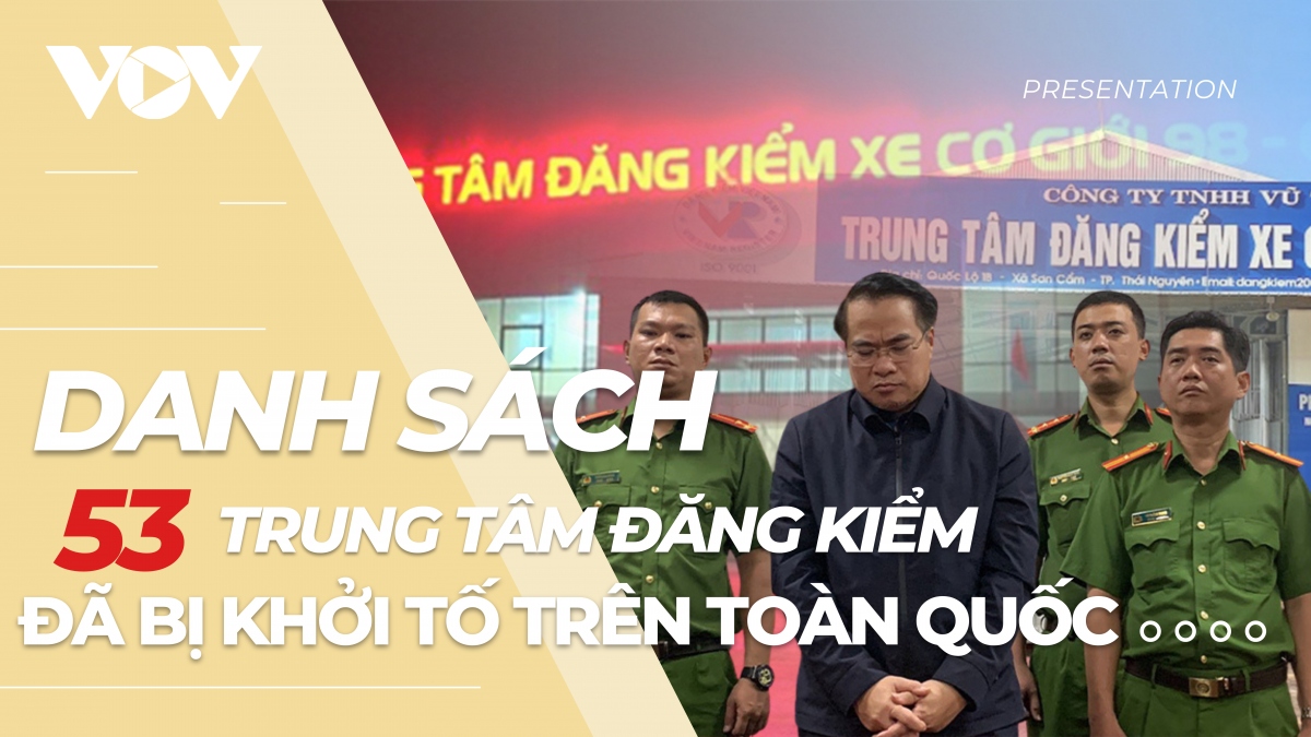 Danh sách 53 trung tâm đăng kiểm đã bị khởi tố trên toàn quốc